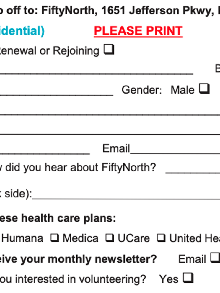 A portion of the 2025 membership form