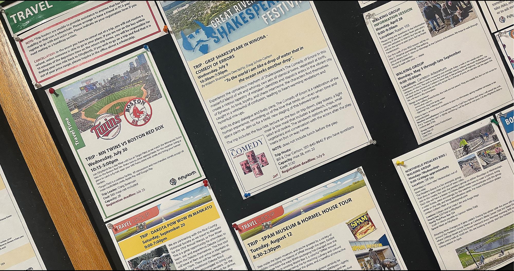 Posters of travel events in summer 2025